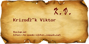 Krizsák Viktor névjegykártya